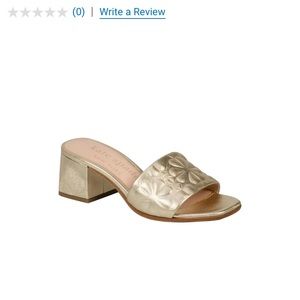NET Kate Spade Emmie Mid metallic slides leather.       Pale Gold 9B.  *New